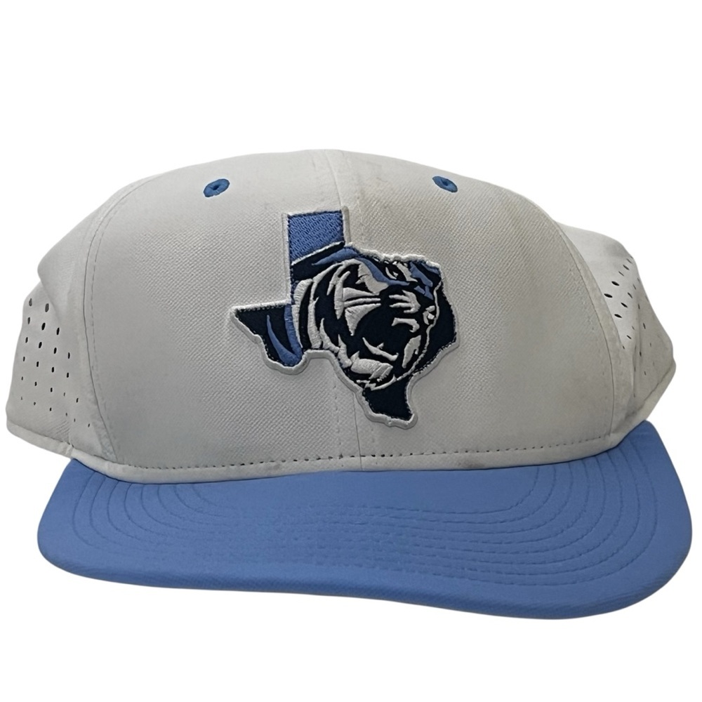 ETBU Texas Tigers Fitted White & Light Blue Ball Cap by Nike True Dri-Fit